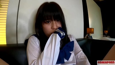 18 year old Japanese girl with small tits squirts and orgasms with finger fucking and sex toy. Asian girl in school cosplay costume gives blowjobs in amateur video. Mao 7 OSAKAPORN.